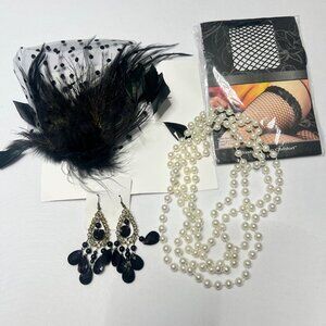 1920s Flapper Accessories Gatsby Feather Costume Accessories Set #2534